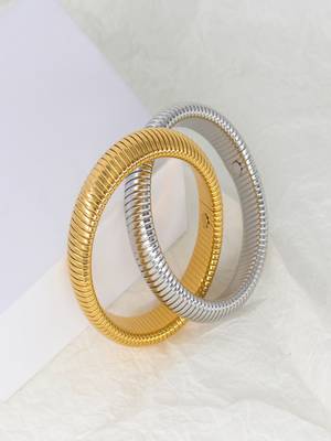 18k plated 16mm duo snake bangle 2