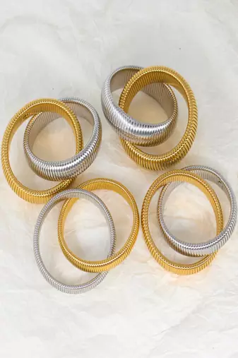 18k plated 16mm duo snake bangle