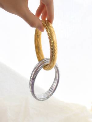 18k plated 12mm duo snake bangle 1