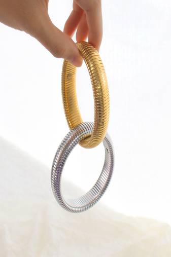 18k plated 12mm duo snake bangle