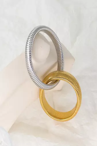 18k plated 12mm duo snake bangle