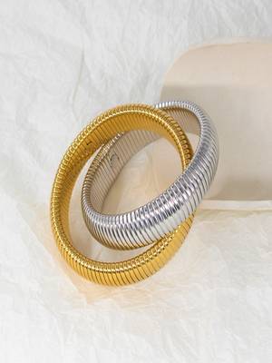 18k plated 12mm duo snake bangle 3