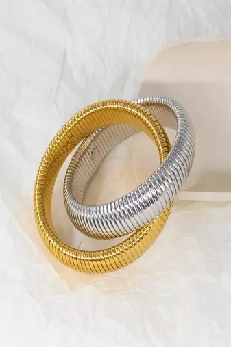 18k plated 12mm duo snake bangle