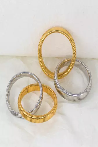18k plated 12mm duo snake bangle