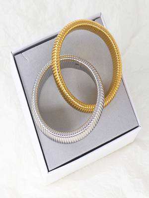 18k plated 10mm duo snake bangle 1