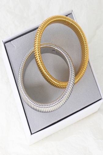 18k plated 10mm duo snake bangle