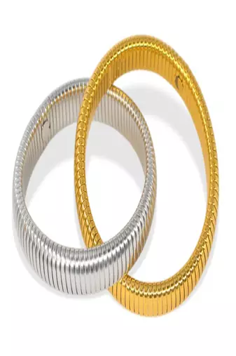 18k plated 10mm duo snake bangle