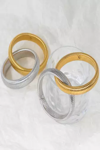 18k plated 10mm duo snake bangle