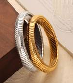 Gold , silver plated 16mm snake bangles combo(pack of 2)