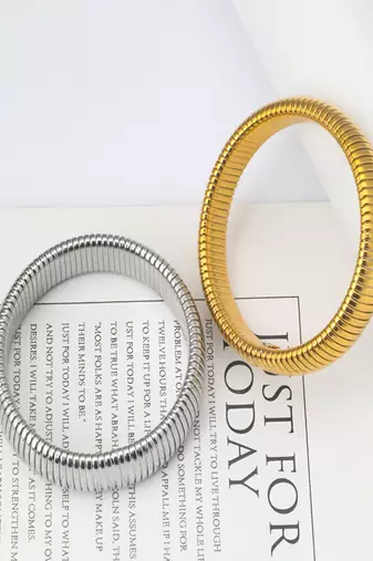 Gold , silver plated 16mm snake bangles combo(pack of 2)