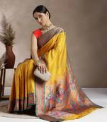 Gold Woven Design Paithani Silk Zari Work Saree