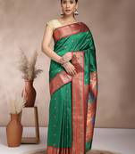 Green Woven Design Paithani Silk Zari Work Saree