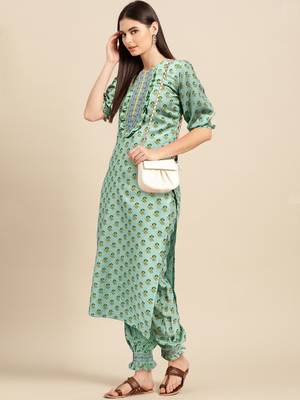 Fashion petals digital print smoking work kurti pair 2