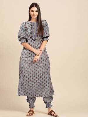 Fashion petals digital print smoking work kurti pair 1
