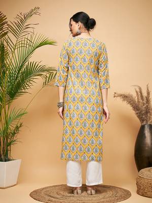 SUNSET BOOTA PRINT GOTA STRAIGHT KURTA PANT SET 3