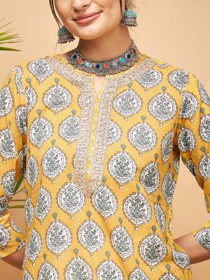 SUNSET BOOTA PRINT GOTA STRAIGHT KURTA PANT SET 4