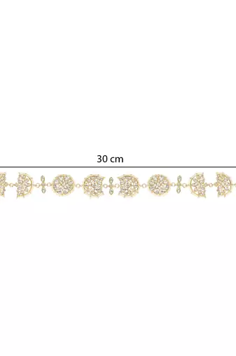 Traditional Floral Kundan Pearl Sheeshphool Matha Patti Sheeshpatti For Women/Girls 