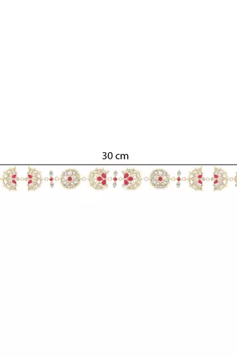 Traditional Floral Kundan Pearl Sheeshphool Matha Patti Sheeshpatti For Women/Girls 