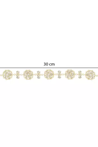 Traditional Floral Kundan Pearl Sheeshphool Matha Patti Sheeshpatti For Women/Girls 