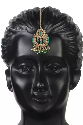 Traditional Kundan & Pearl Studded Maang Tikka For Women 