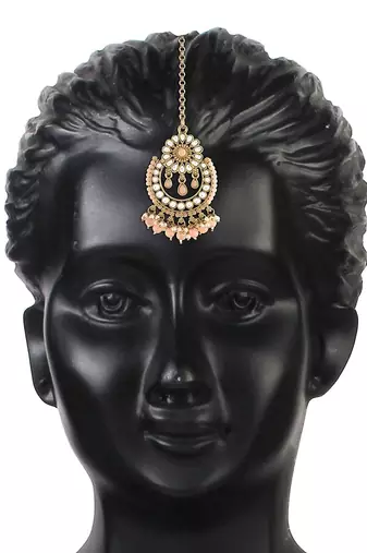  Traditional Kundan & Pearl Studded Maang Tikka For Women 