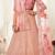 HYPNOTIZING PINK ZARI, SEQUINS AND THREAD EMBROIDERED DESIGNER NET FABRIC LEHENGA CHOLI