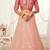 HYPNOTIZING PINK ZARI, SEQUINS AND THREAD EMBROIDERED DESIGNER NET FABRIC LEHENGA CHOLI