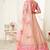 HYPNOTIZING PINK ZARI, SEQUINS AND THREAD EMBROIDERED DESIGNER NET FABRIC LEHENGA CHOLI