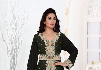 Black color Full Sleeves Handmade Moroccan Kaftan 2