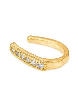 Party allure clip on nose stud or nose clip gold plated with american diamond nose ring 2