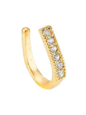 Party allure clip on nose stud or nose clip gold plated with american diamond nose ring 3