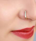 Party allure clip on nose stud or nose clip gold plated with american diamond nose ring