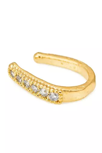 Party allure clip on nose stud or nose clip gold plated with american diamond nose ring
