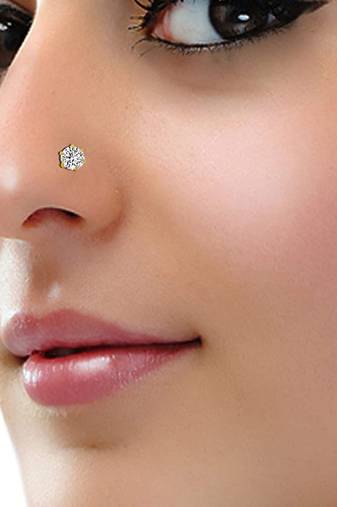 Designer premium diamond floral nosering nosepin for women