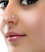 Designer premium diamond floral nosering nosepin for women