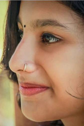 Designer circular hoop type premium diamond floral nosering nosepin for women