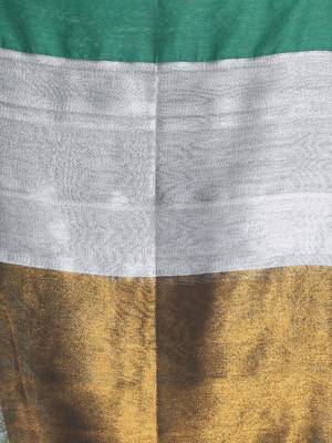 Green cotton saree with zari pallu 4