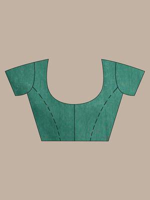 Green cotton saree with zari pallu 5