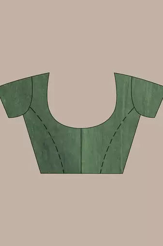 Hunter green cotton saree with stripes design