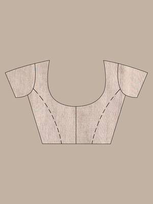 Ecru cotton saree with stripes design 5