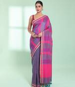 Multicolor cotton saree with stripes design