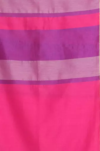 Dark pink cotton saree with stripes design