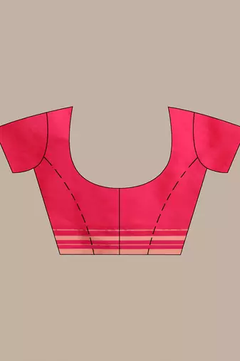 Punch pink cotton saree with stripes design