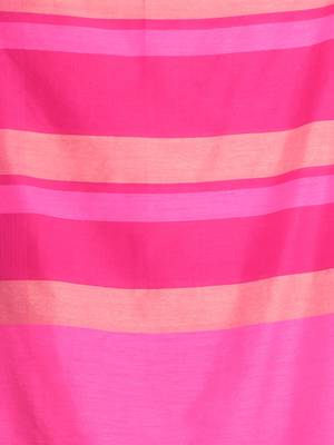 Pink cotton saree with stripes design 4