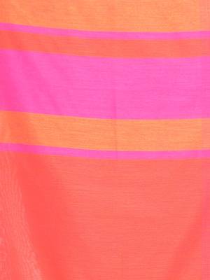 Taffy pink cotton saree with stripes design 4