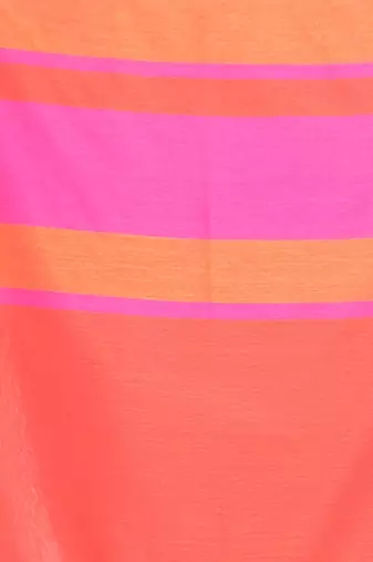 Taffy pink cotton saree with stripes design