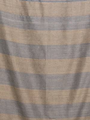 Light ecru cotton saree with stripes pattern 4