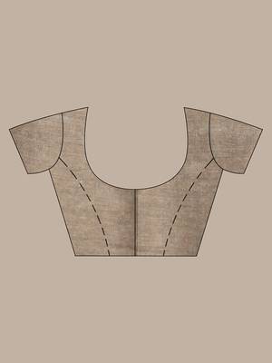 Light ecru cotton saree with stripes pattern 5