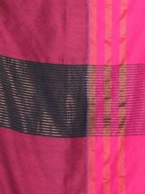 Black cotton saree with zari border 4