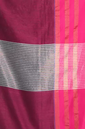 Steel grey cotton saree with zari border